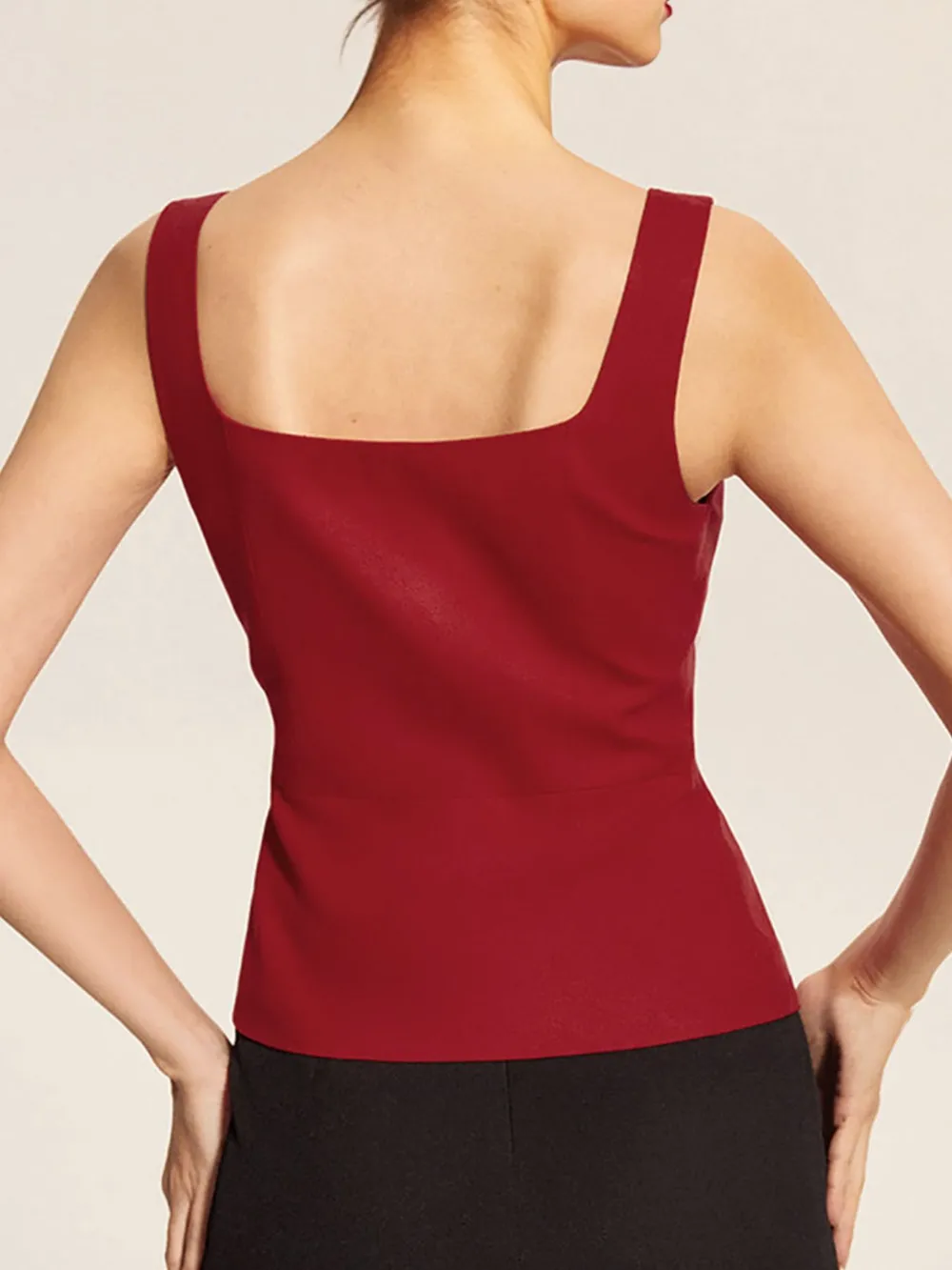 Square Neck Tank and Pleated Slit Skirt Set, image 5
