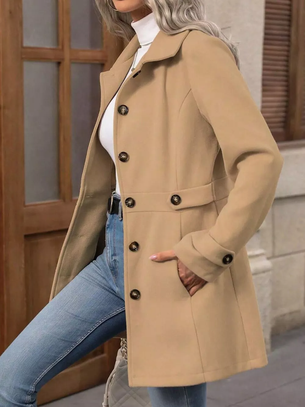 Button Up Long Sleeve Coat, image 12