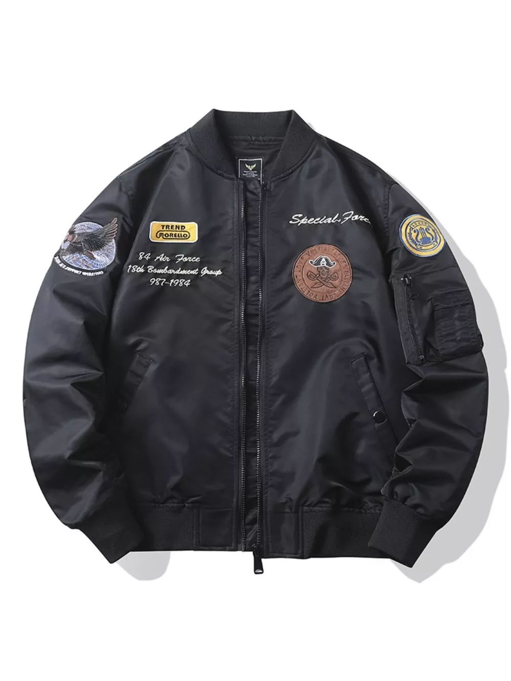 Men's Plus Size Zip Up Bomber Jacket, image 3