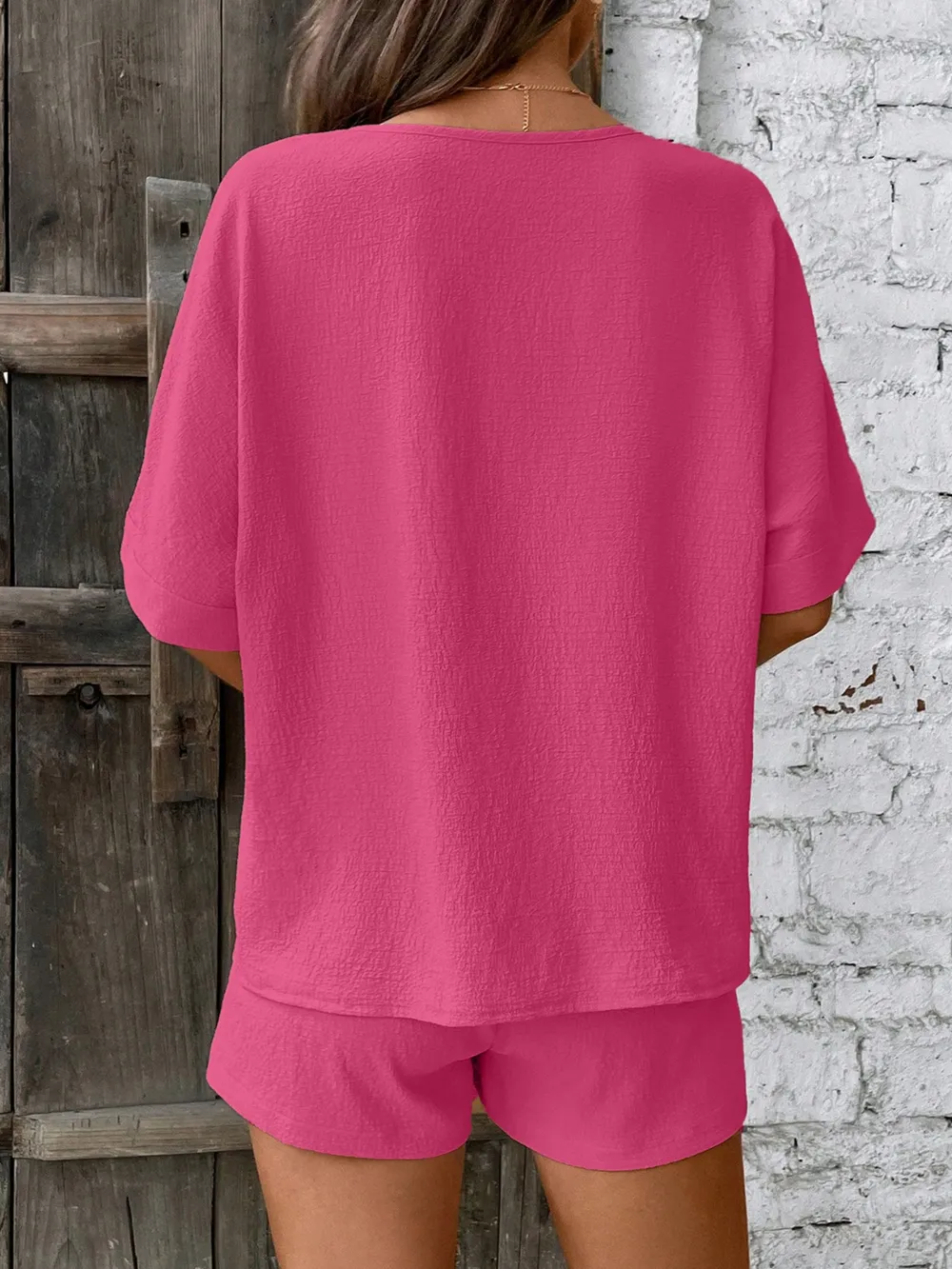 V-Neck Half Sleeve Top and Shorts Set, image 9