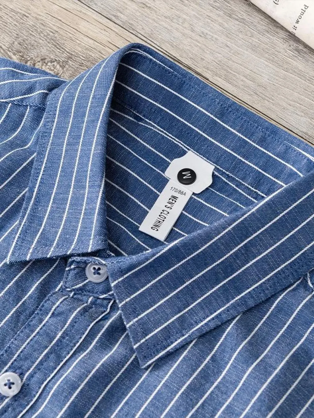Men's Plus Size Striped Button Up Long Sleeve Shirt, image 9
