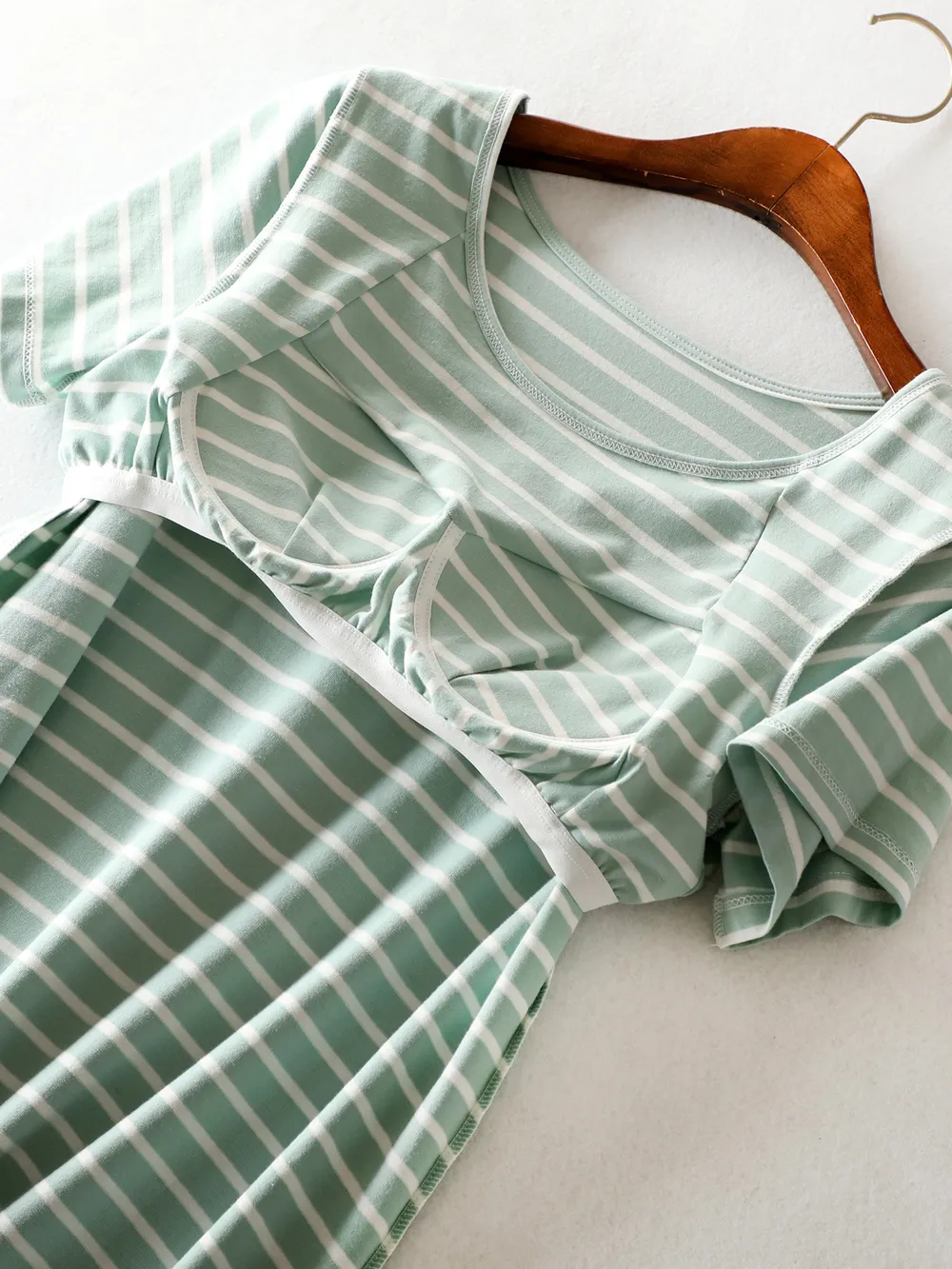 Striped Round Neck Short Sleeve Dress, image 6