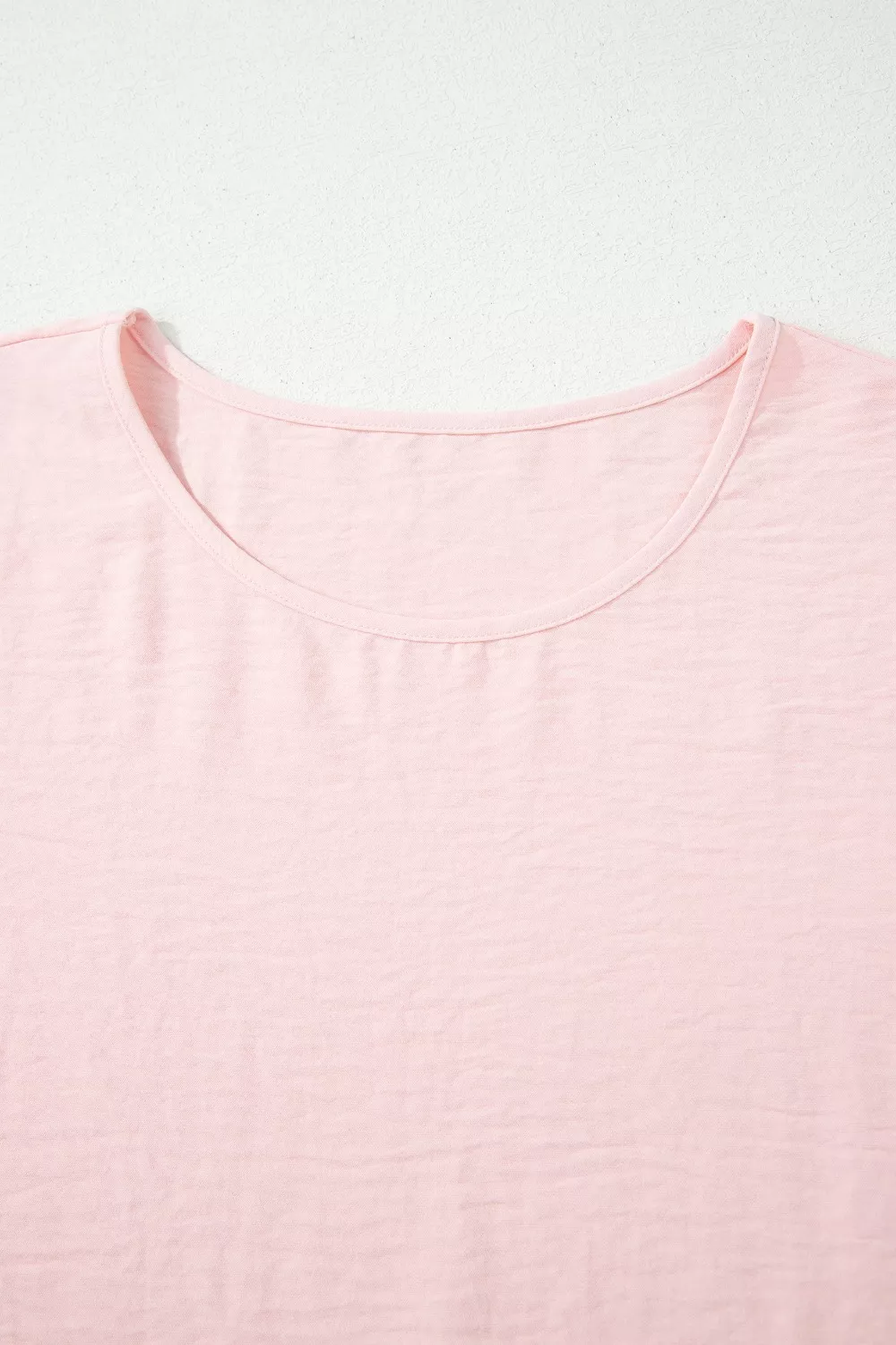Solid Color Ruffle Trim Short Sleeve Blouse, image 9
