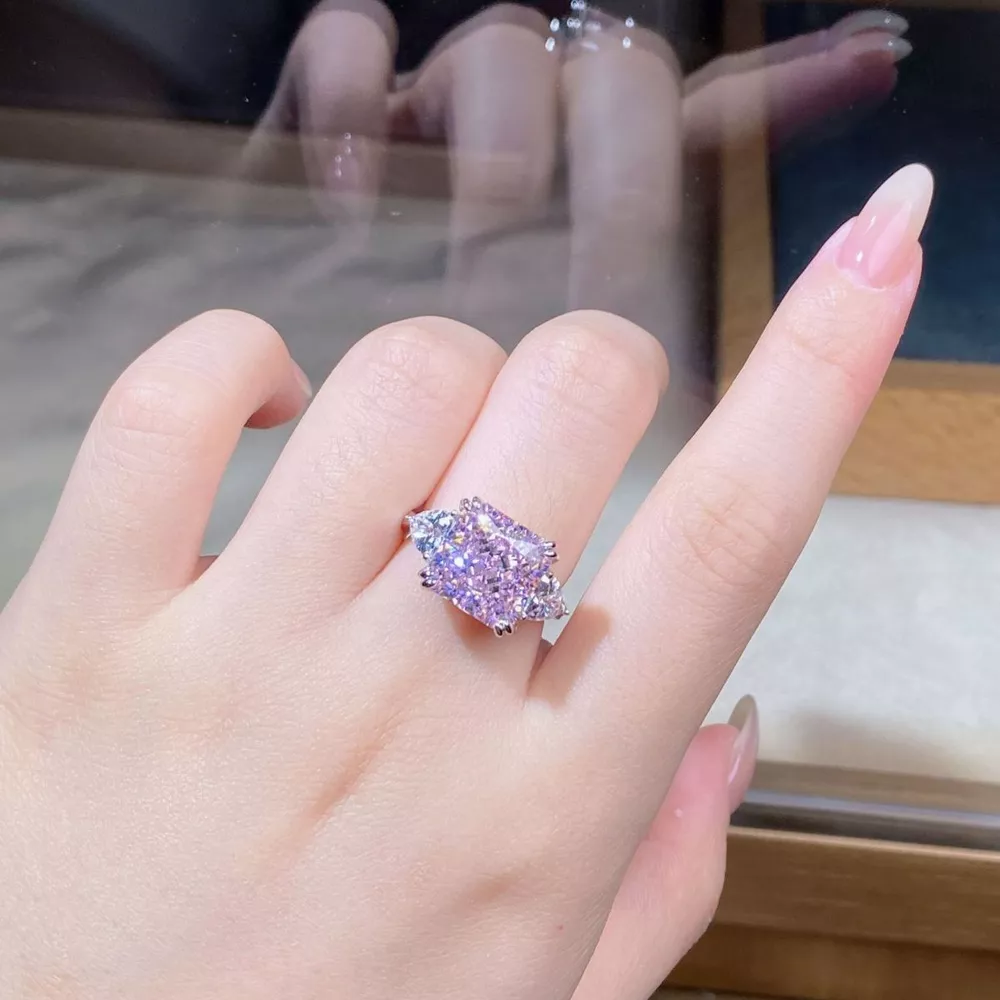 925 Sterling Silver Zircon Geometric Ring, image 3