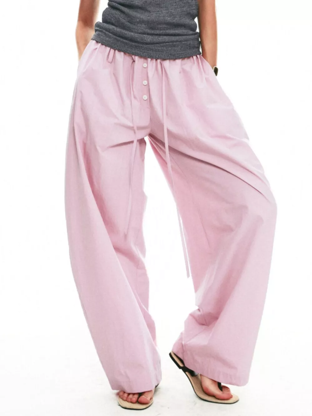 Drawstring Wide-Leg Pants, image 9