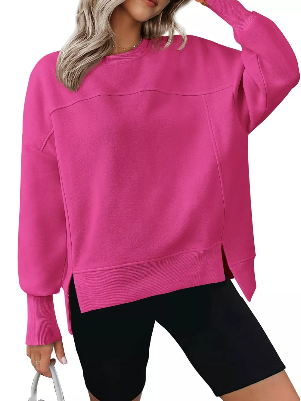 Casual Loose Side Slit Sweatshirt, image 18