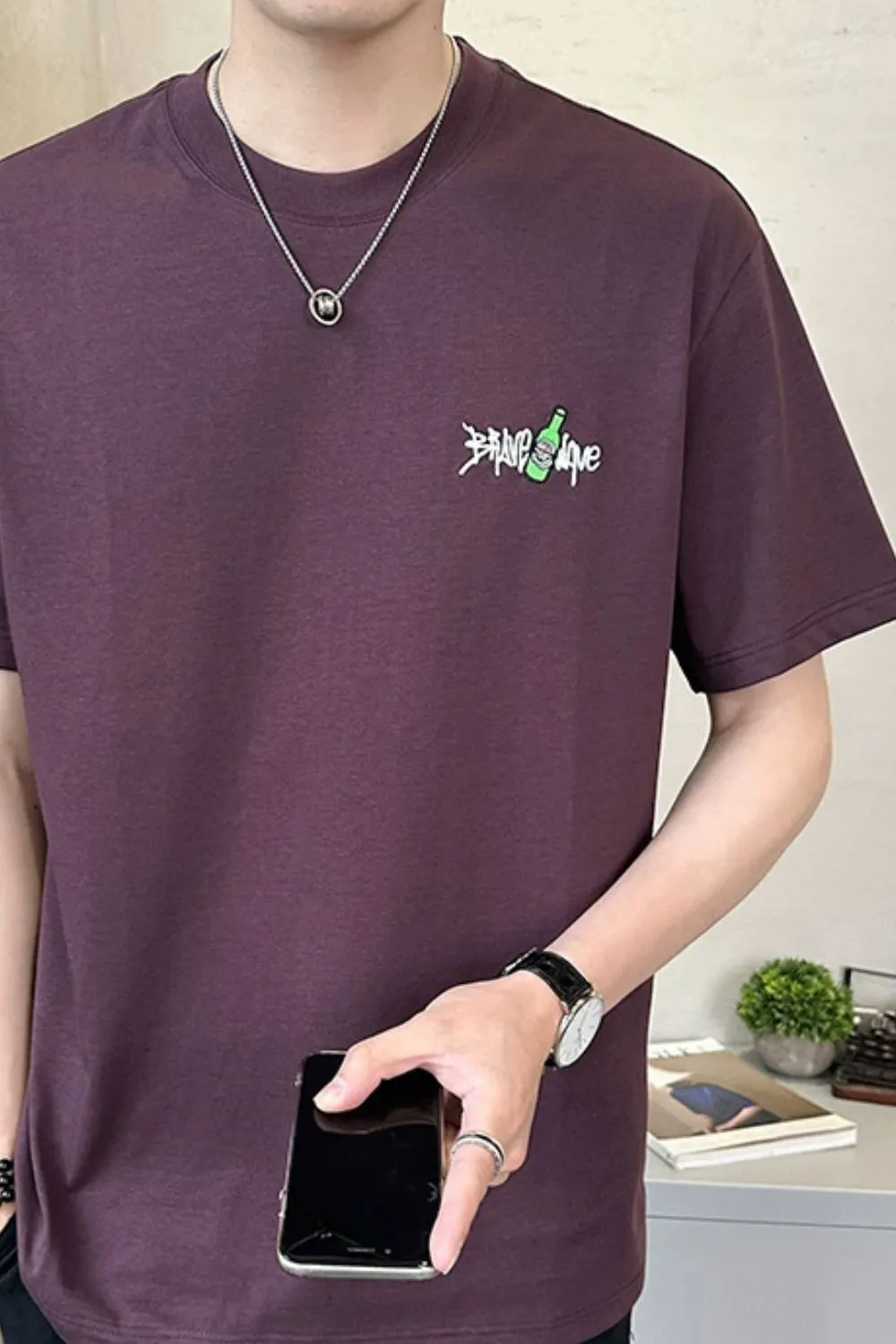 Men's Plus Size Graphic Round Neck Short Sleeve T-Shirt, image 4