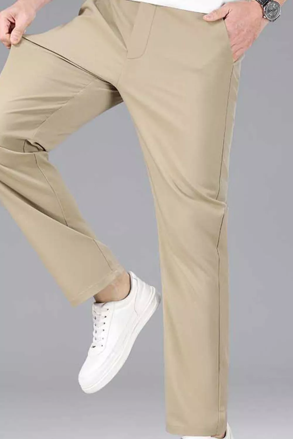 Men's Plus Size Casual Stretch Straight-Leg Pants, image 5