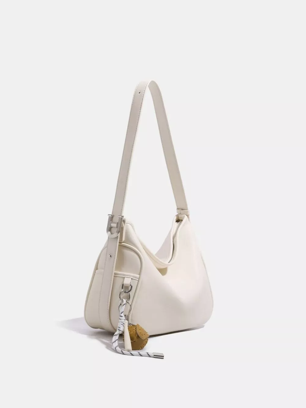 Hobo Shoulder Bag with Decorative Charms, image 5