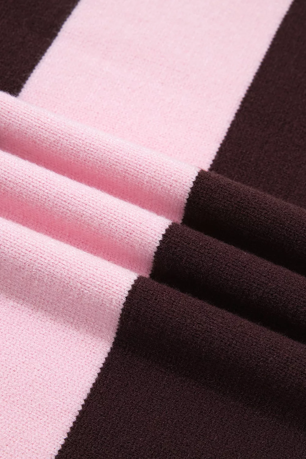 Stripe Contrast High Neck Dropped Shoulder Relaxed Sweater, image 11