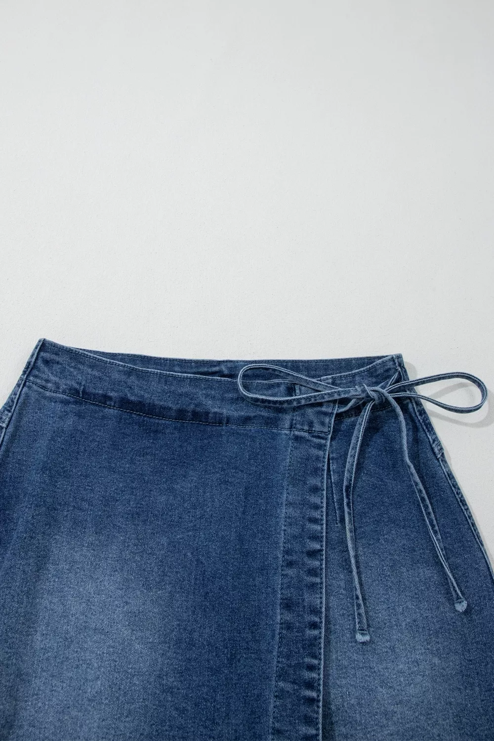 Wrapped Tied Waist Denim Skort, image 8