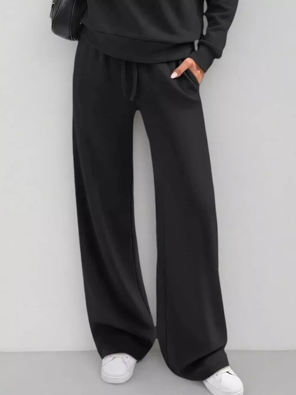 Button Detail Dropped Shoulder Top and Pants Set, image 11