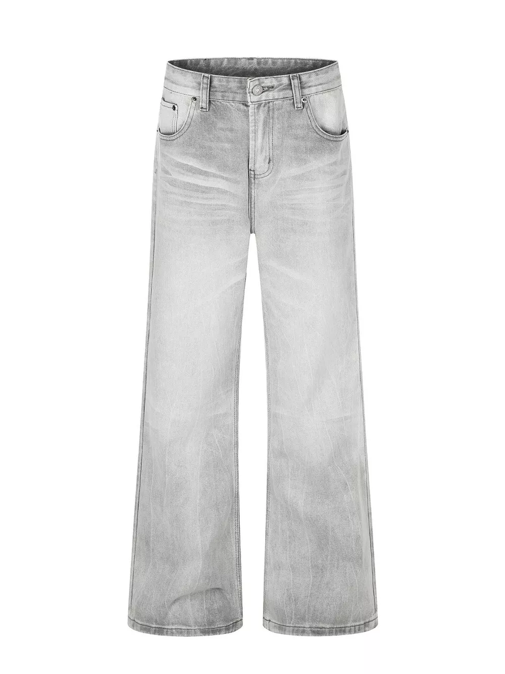 Men's Full Size Vintage Wash Wide Leg Jeans Plus Size, image 8