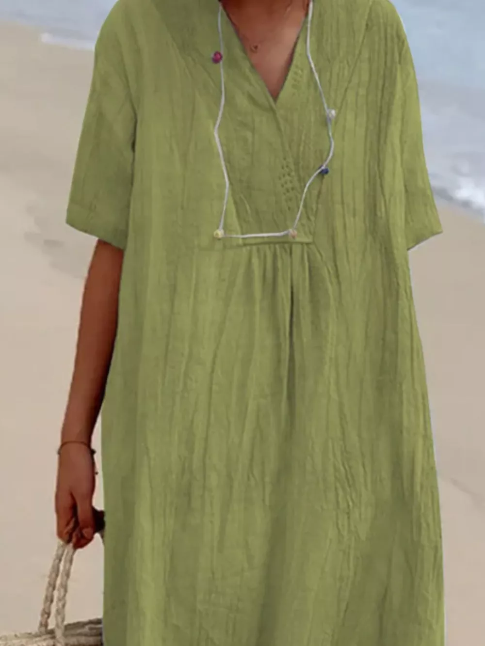 Casual Loose Short Sleeve Midi Dress, image 3