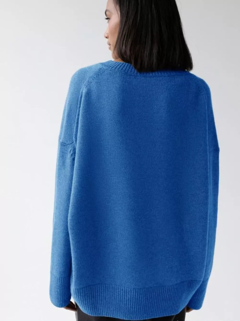 Ribbed Hem Round Neck Sweater, image 5