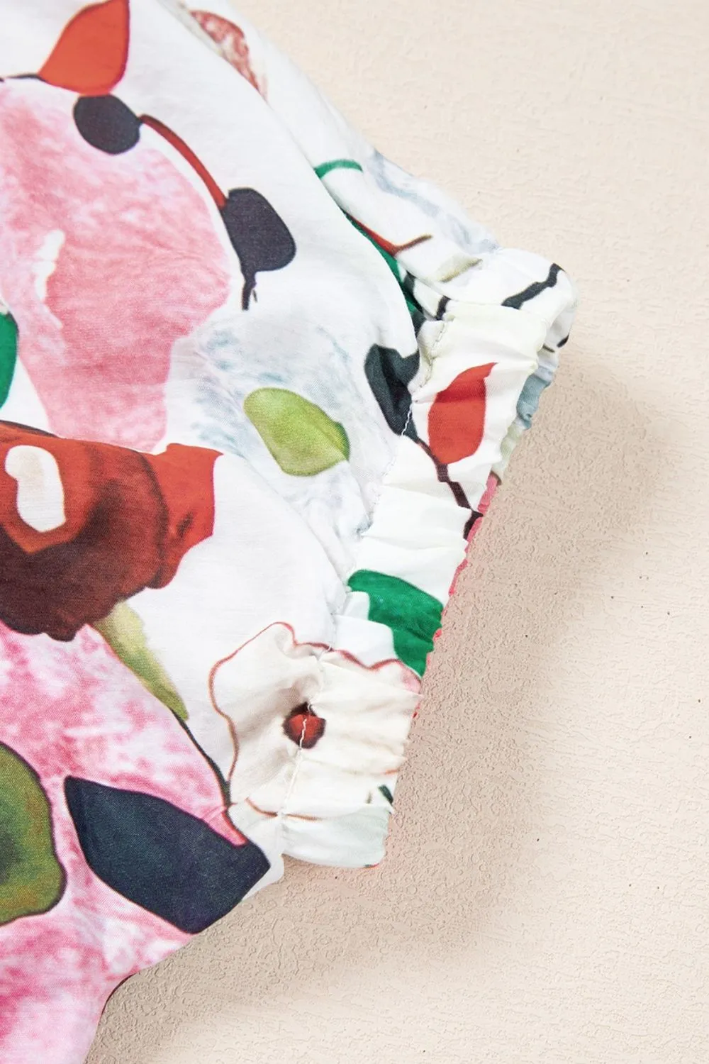 Floral Print Short Sleeve Blouse, image 3