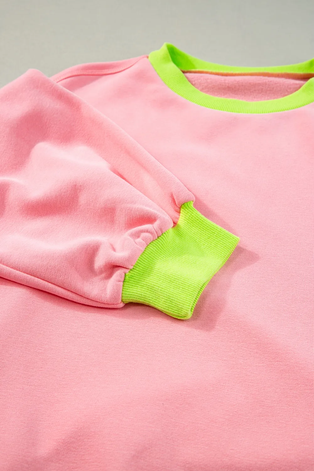 Contrast Round Neck Long Sleeve Sweatshirt, image 2