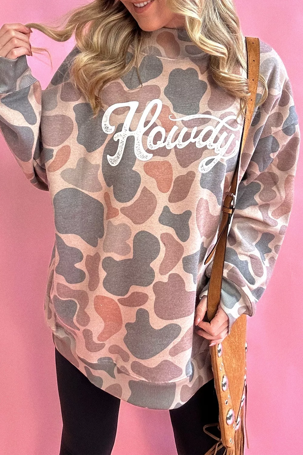 Plus Size Multicolour Camouflage Western Graphic Sweatshirt, image 6