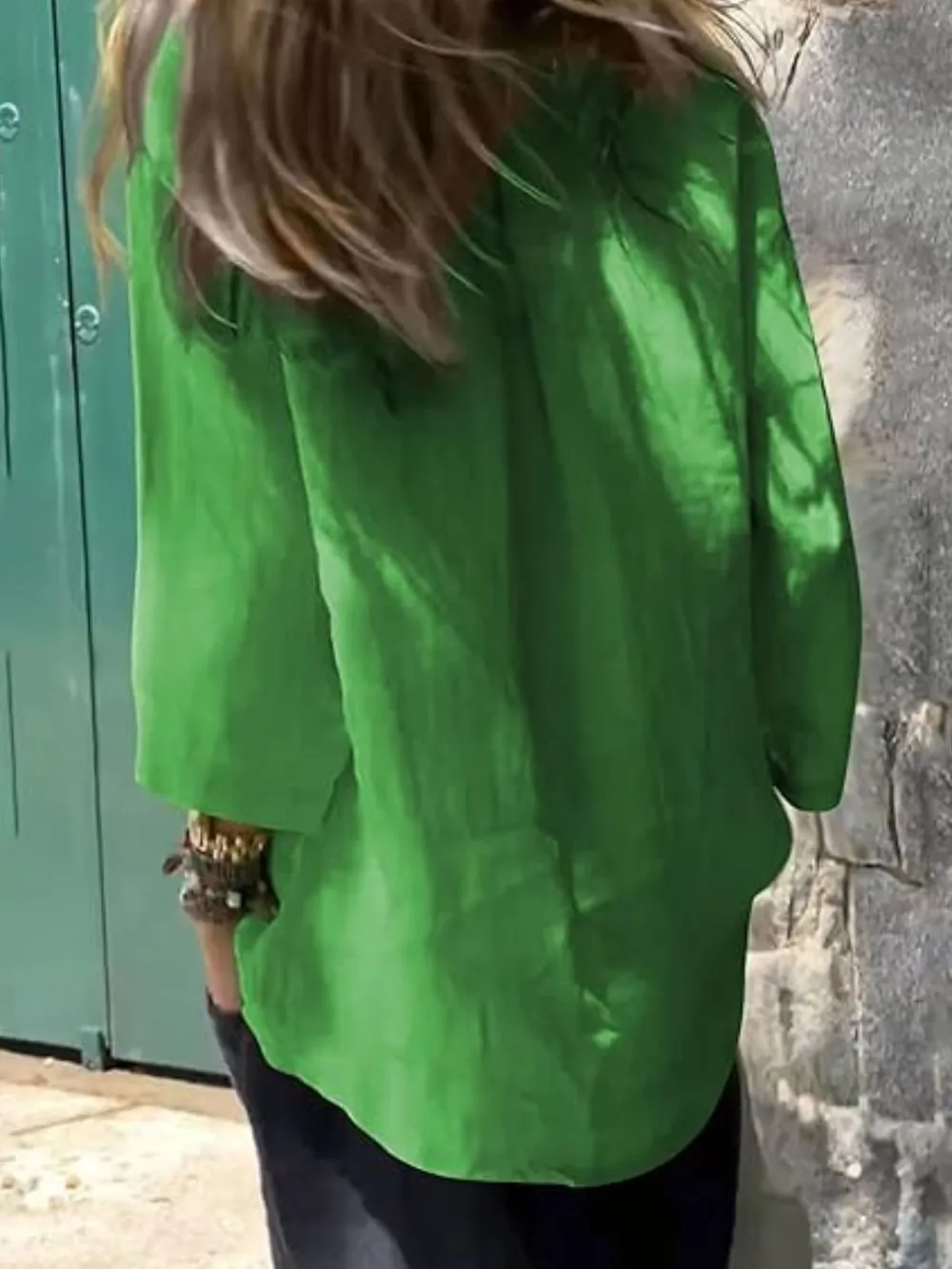 Full Size Round Neck Relaxed Fit Blouse Plus Size, image 13