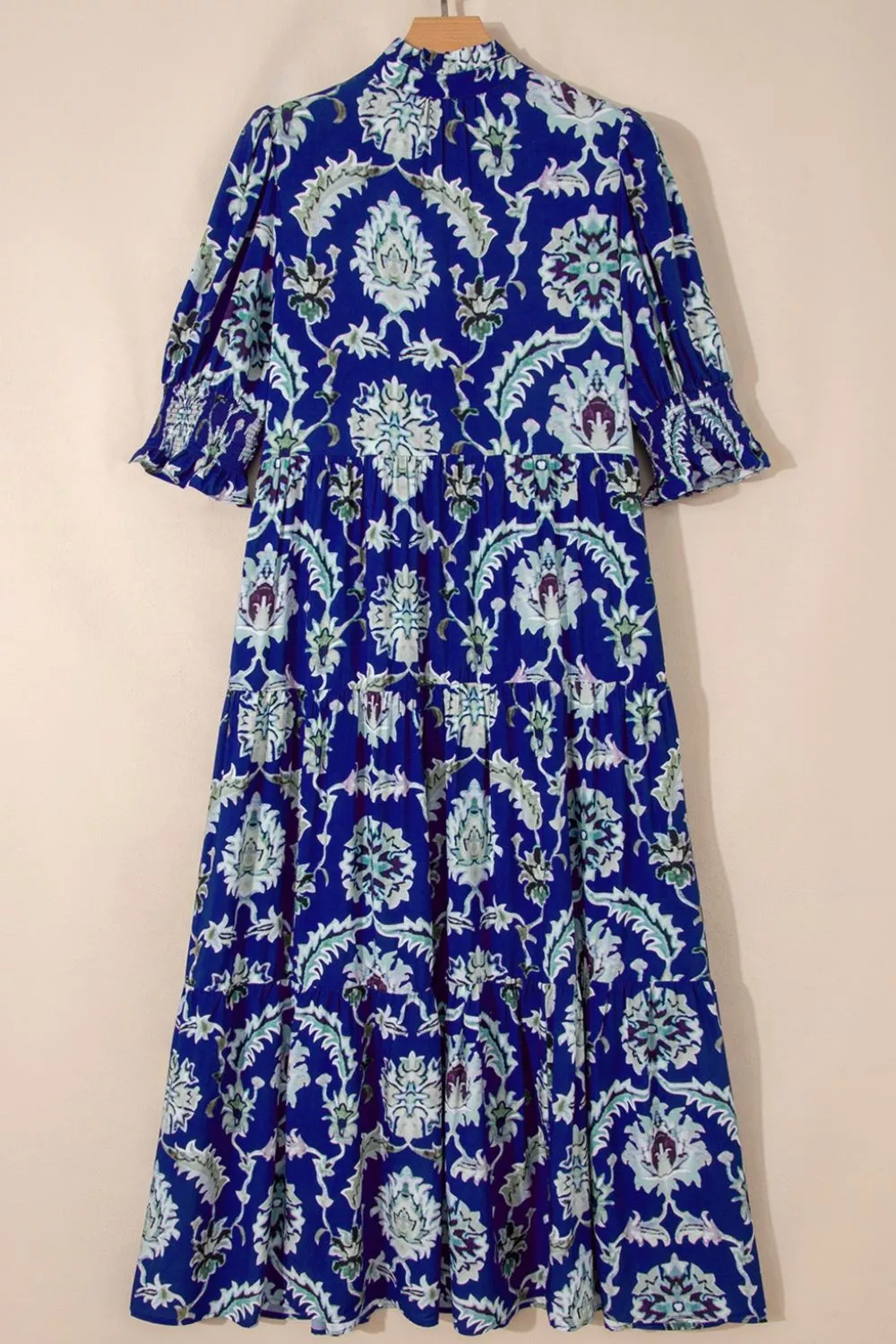 Wild Floral Print Frilled Collar Half Sleeve Dress, image 6