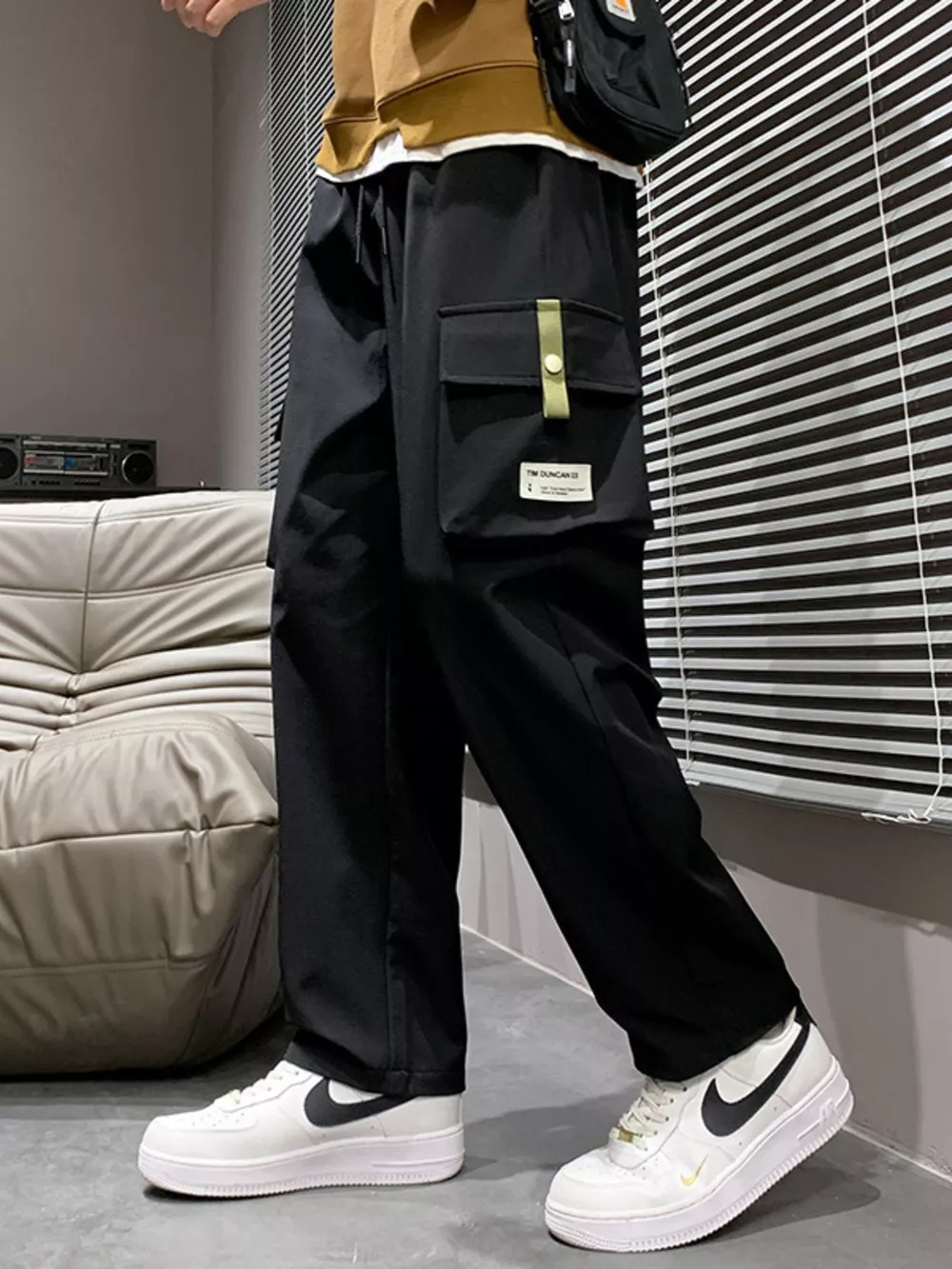 Men's Plus Size Wide Leg Cargo Pants, image 6