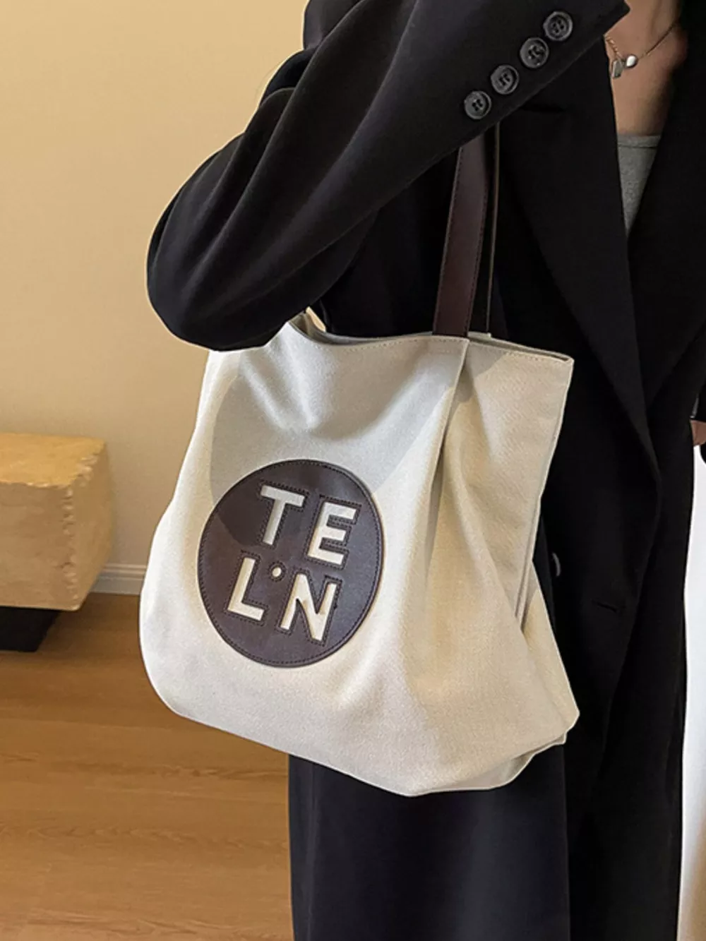 Contrast Canvas Shoulder Bag, image 2