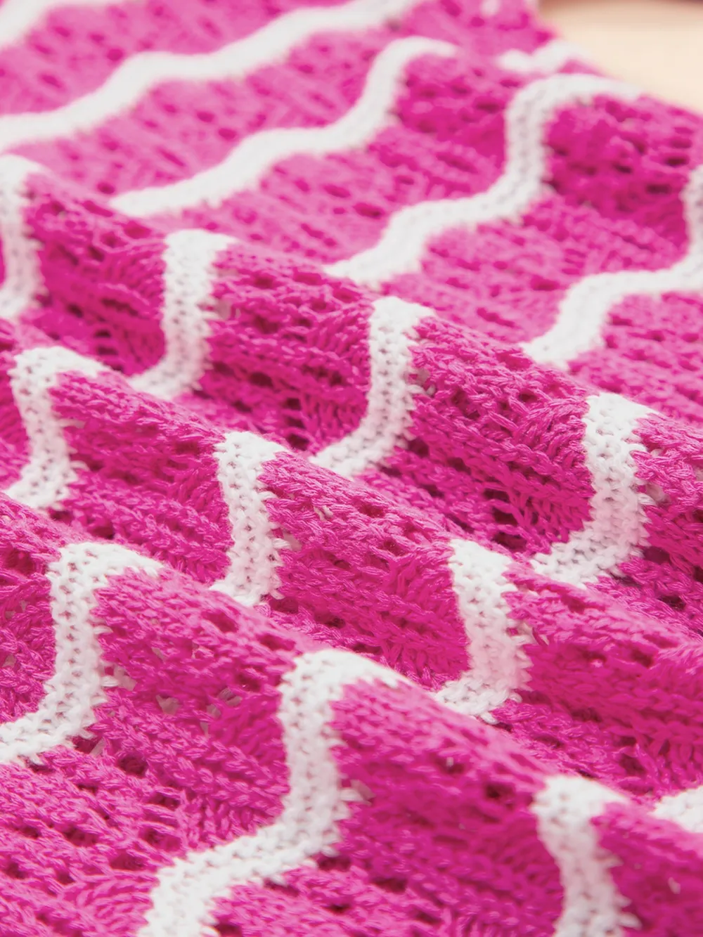 Striped Crochet Tie-Front Cardigan, image 4
