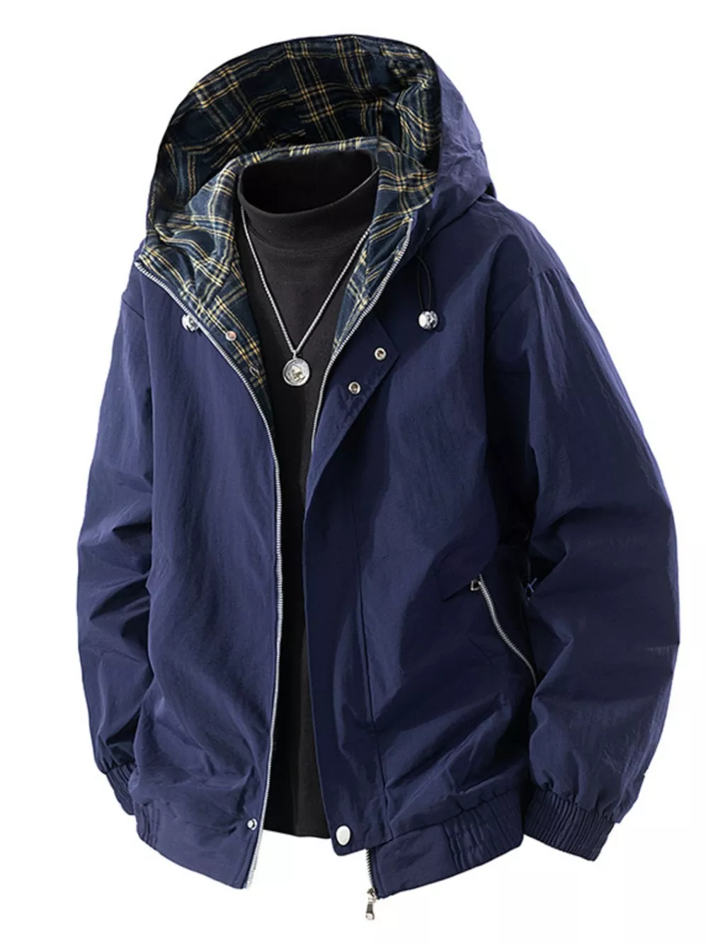 Men's Plus Size Casual Hooded Lightweight Jacket, image 3