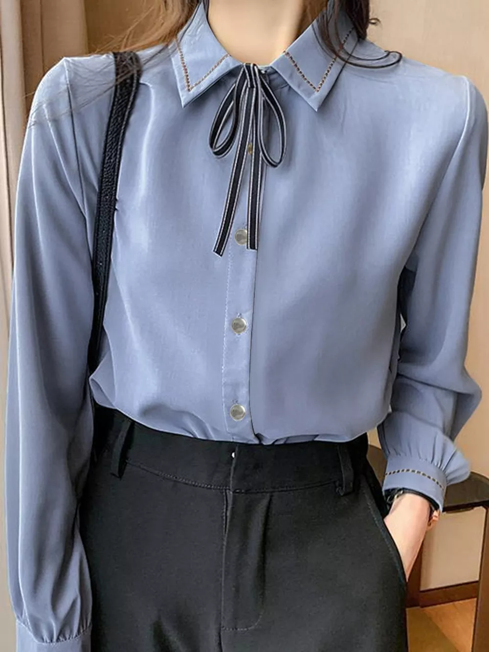 Bow Tie Long-Sleeve Shirt, image 5