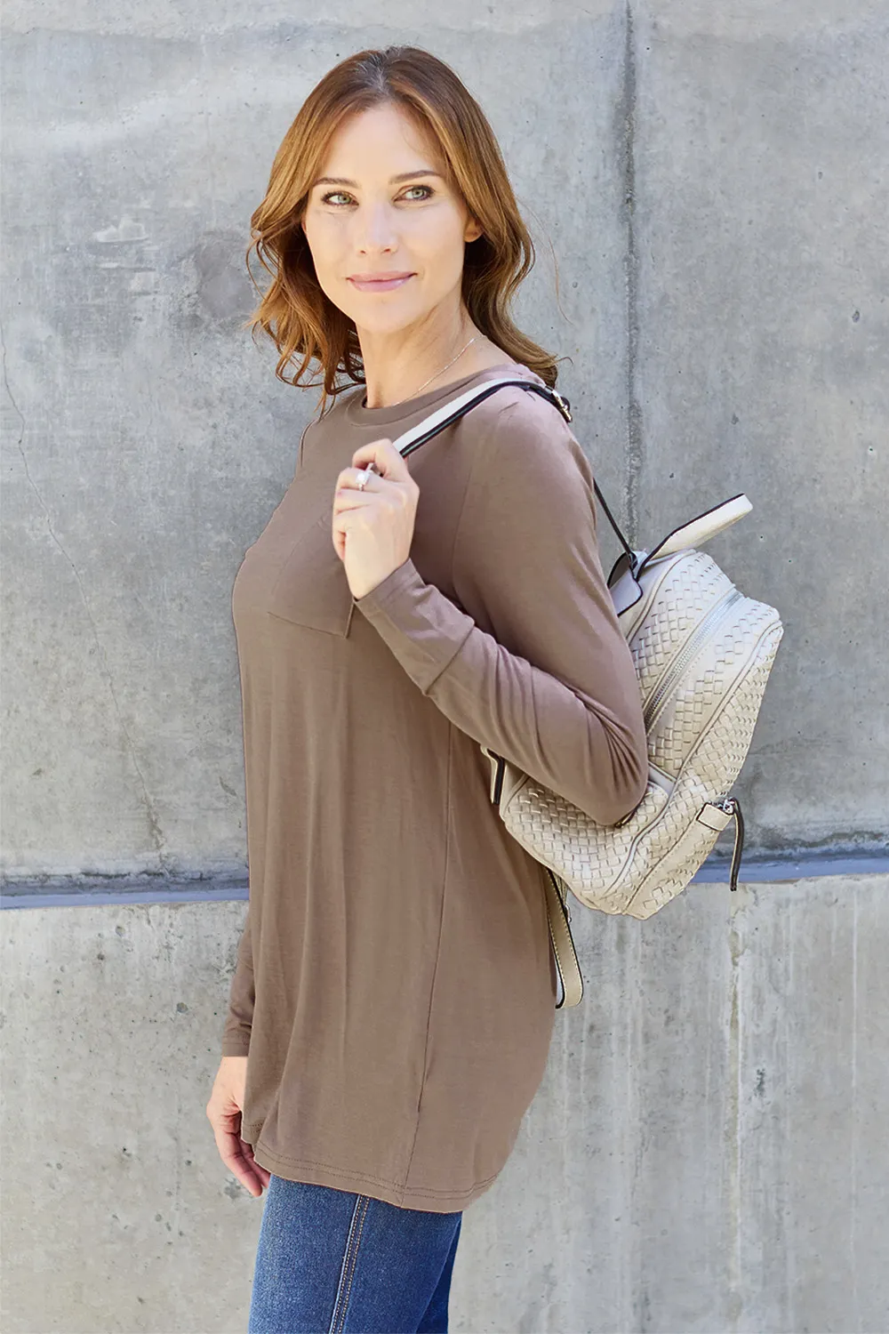 Full Size Round Neck Long Sleeve Top, image 8