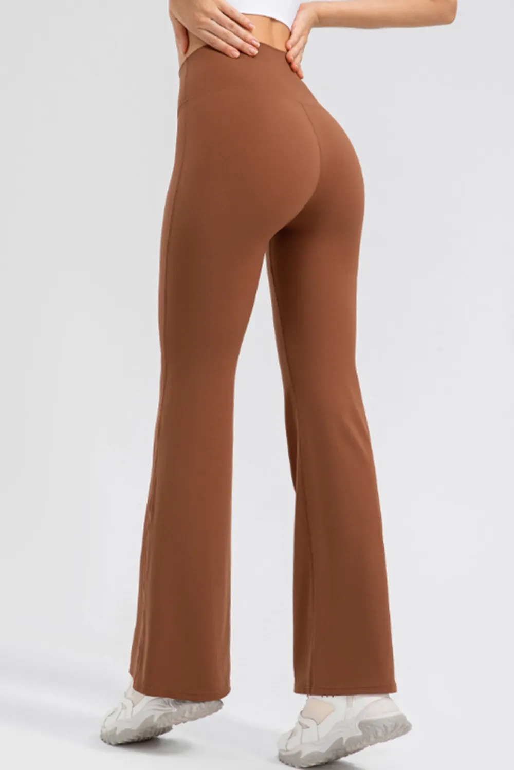 Wide Waistband High Waist Bootcut Active Leggings, image 4