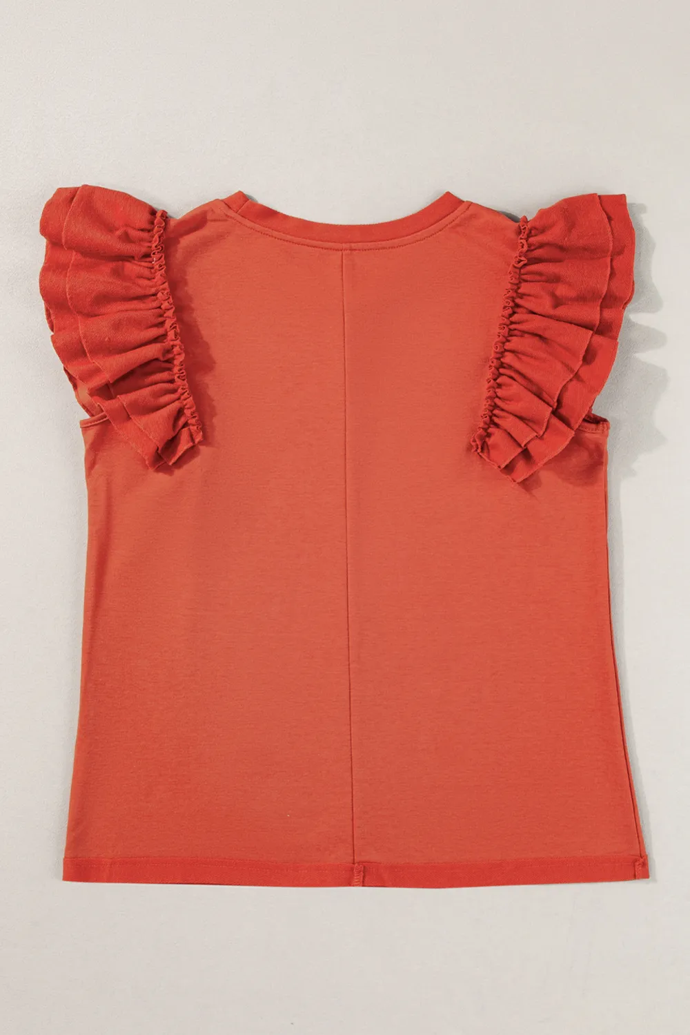 Ruffled Round Neck Cap Sleeve Blouse, image 3