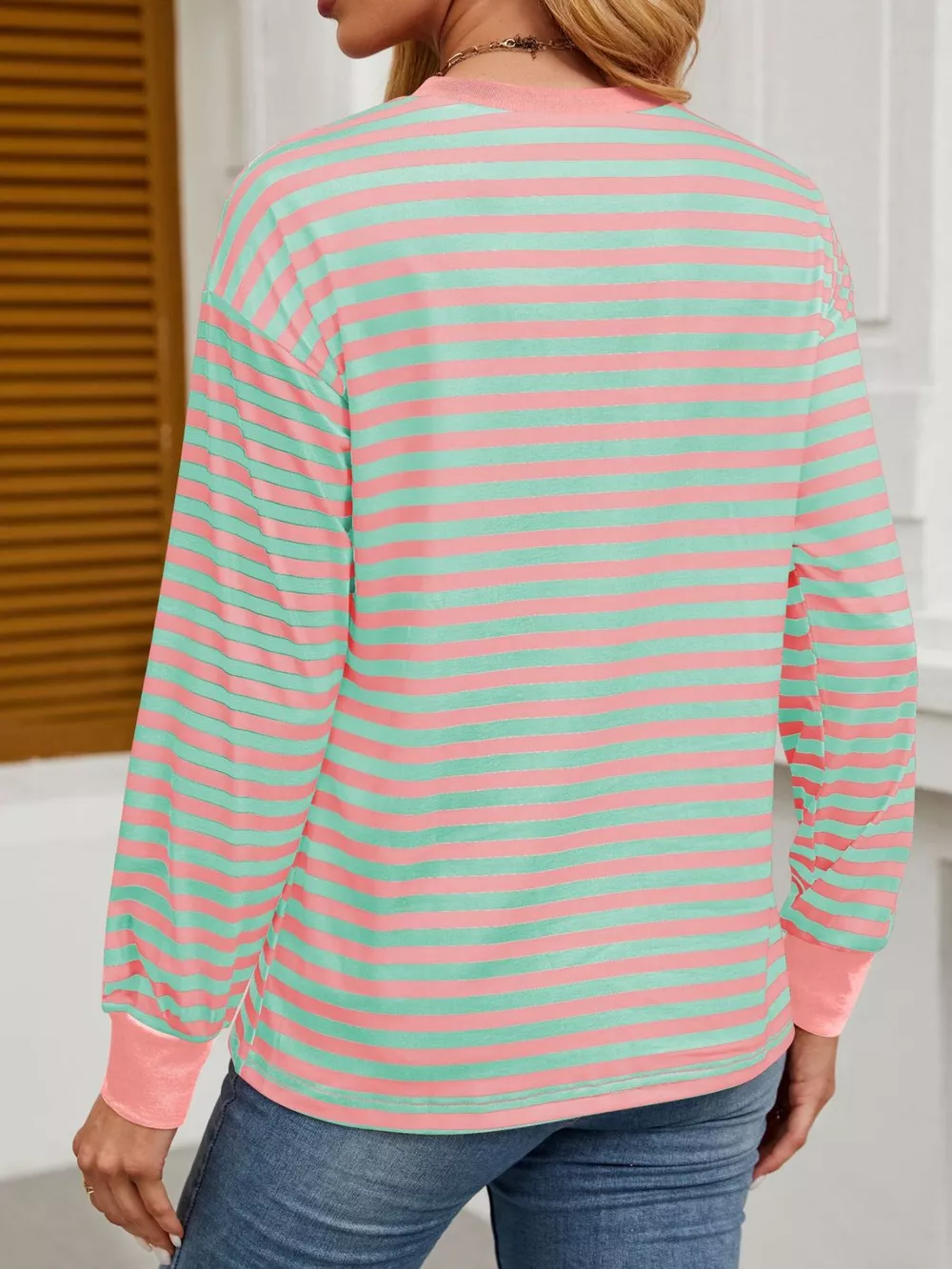 Striped Long Sleeve Casual T-Shirt, image 8
