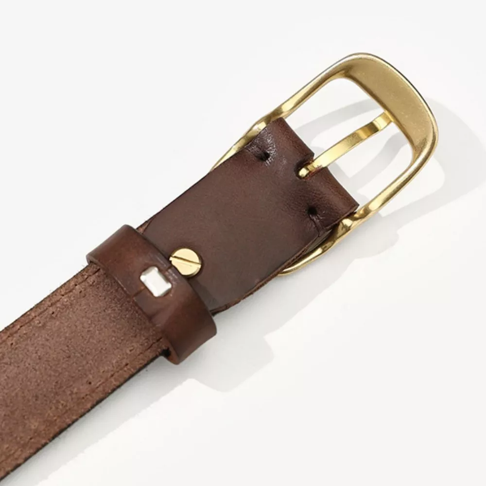 Leather Belt with Golden Buckle, image 5