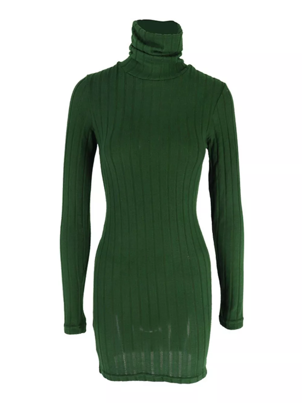 Turtleneck Ribbed Bodycon Mini Dress, image 7