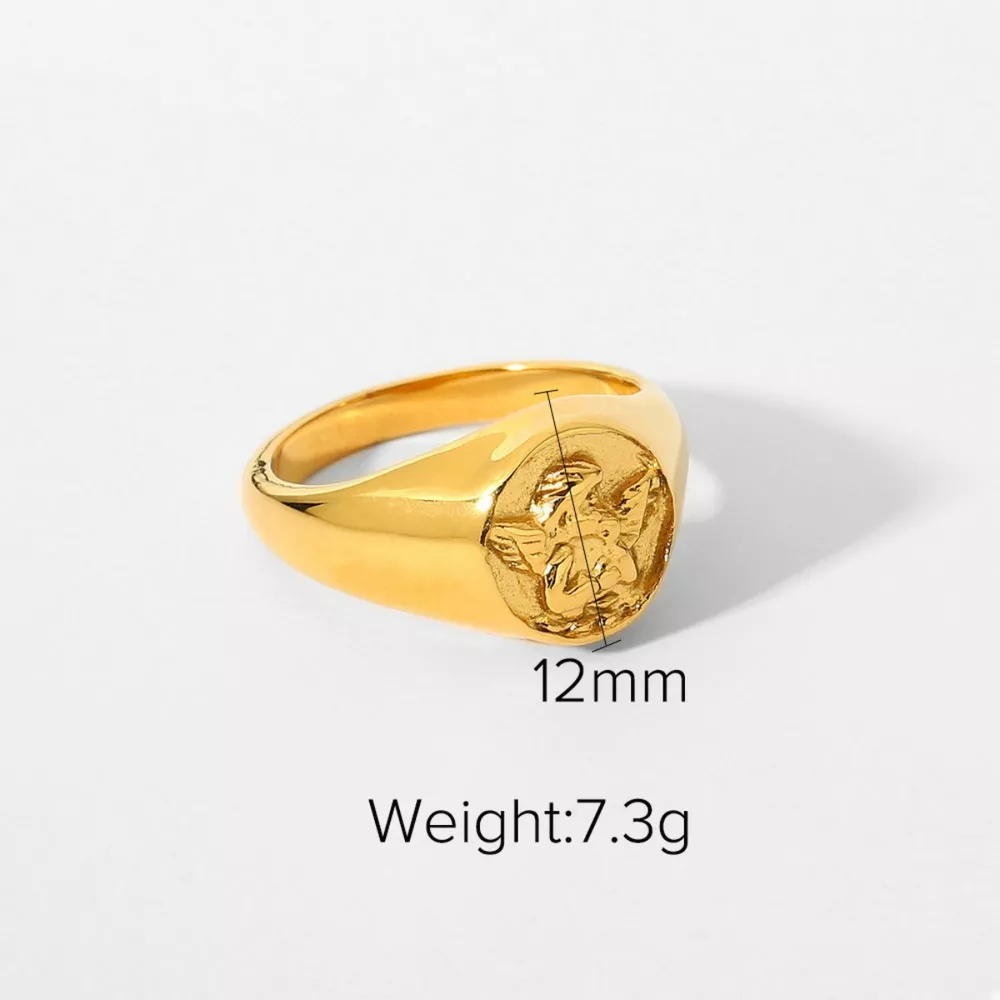 18K Gold-Plated Cupid Ring, image 3
