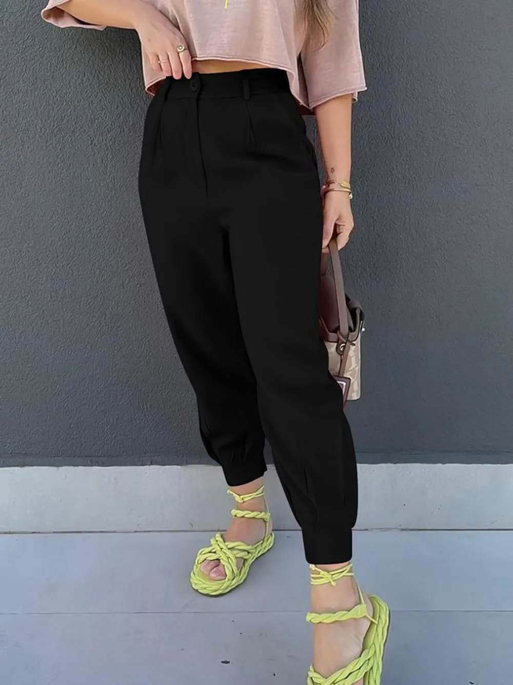 High Waist Cropped Pants, image 5