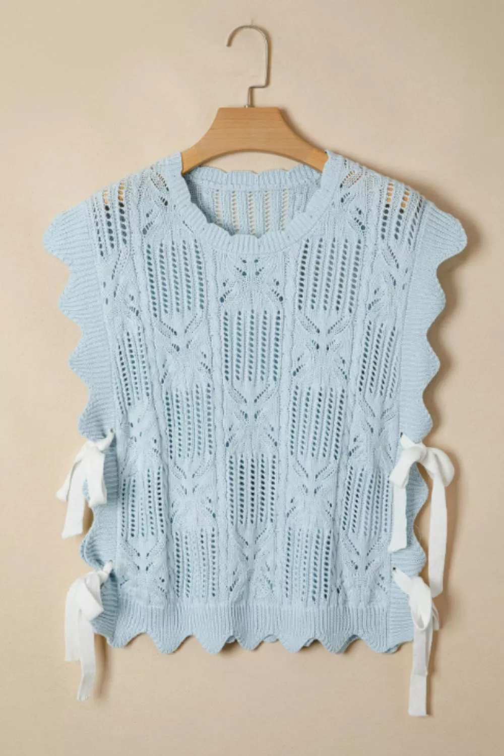 Openwork Side Tie Knit Top, image 5