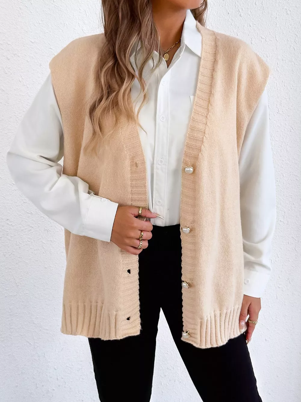 Button-Down Button Up Sweater Vest, image 5