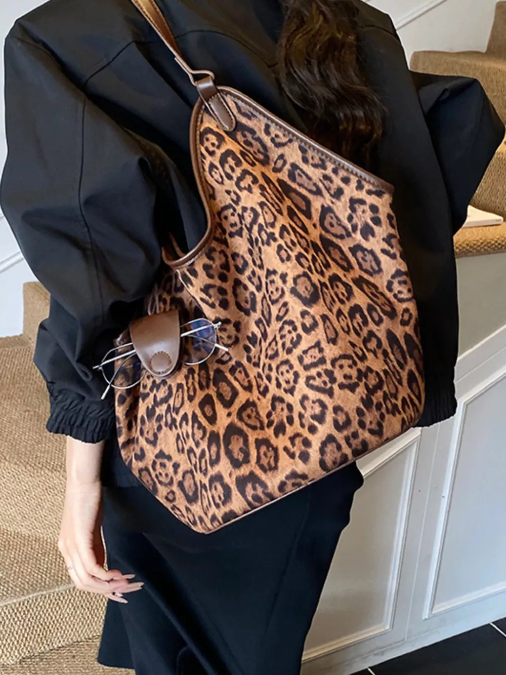 Leopard Print Large Tote Bag, image 2
