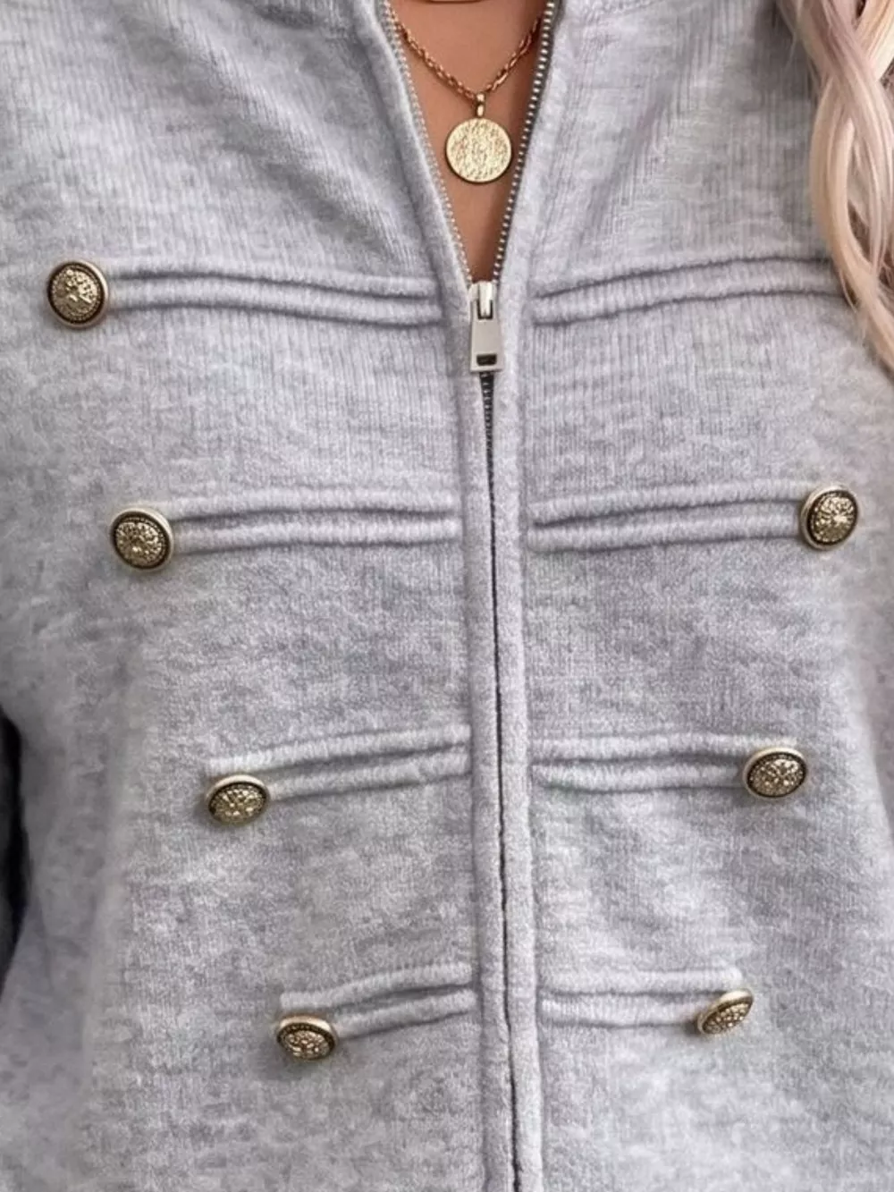 Zip-Up Long Sleeve Cardigan, image 10