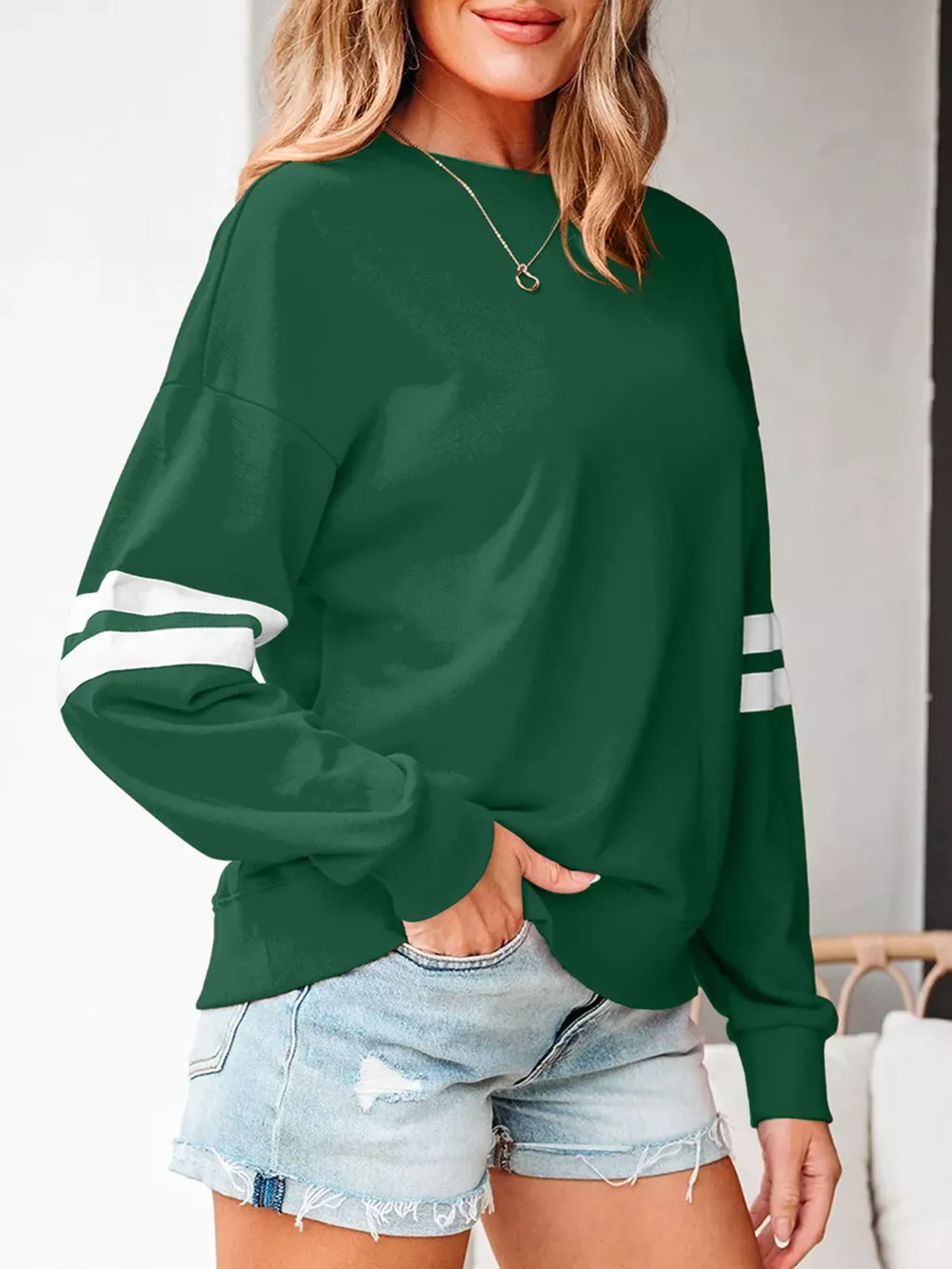 Striped Dropped Shoulder Sweatshirt, image 20