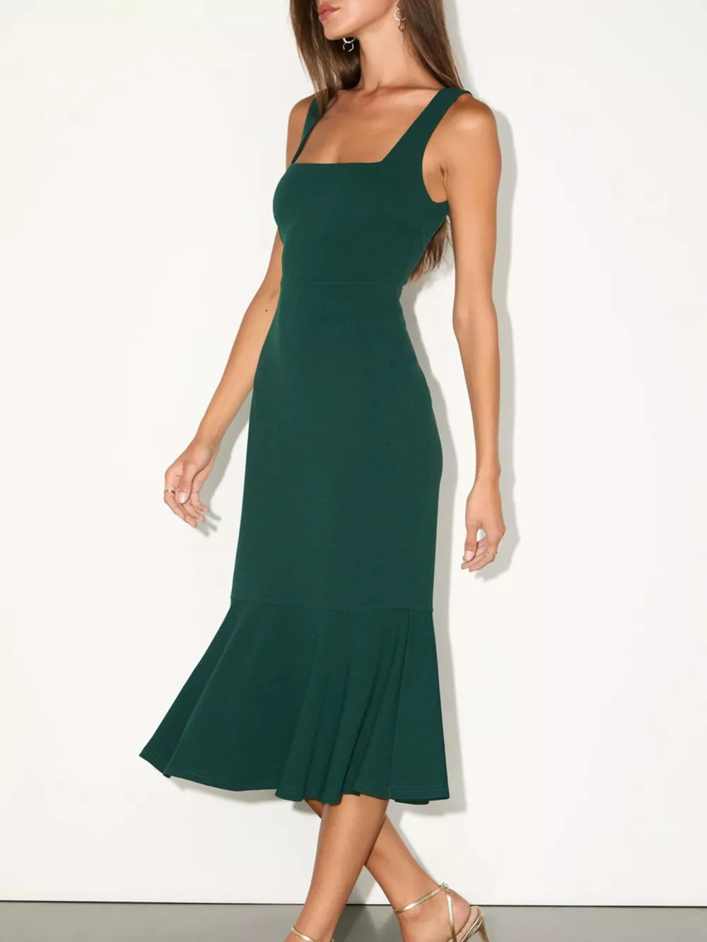 Sleeveless Square Neck Mermaid Midi Dress, image 9