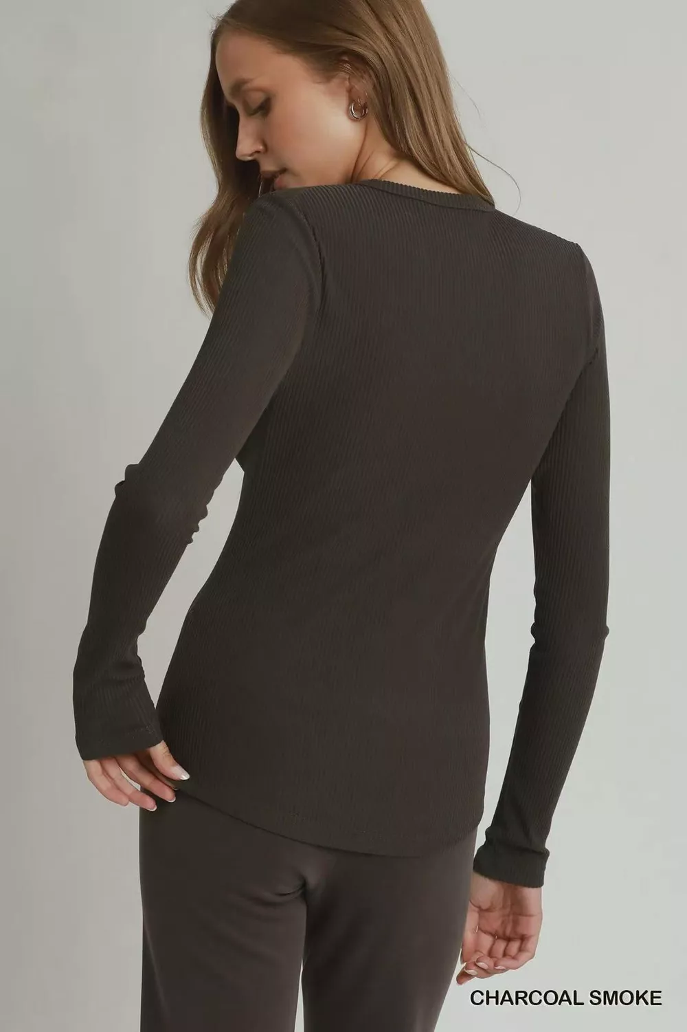 Brushed Rib Long Sleeve Top, image 2