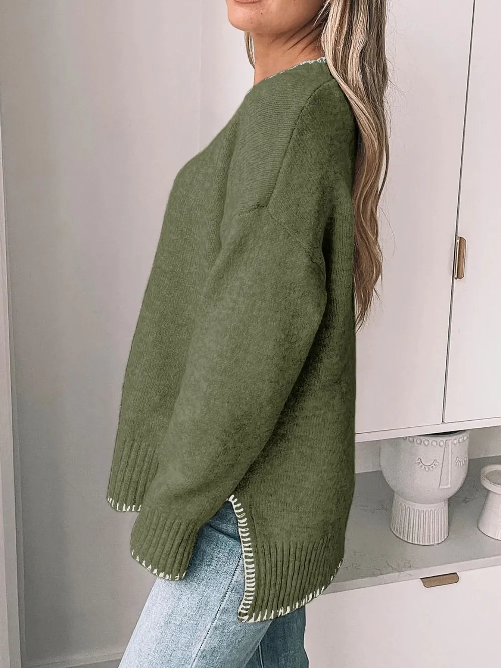 Round Neck Long Sleeve Sweater, image 4