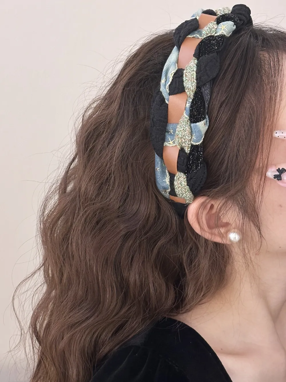 Denim Braided Wide Headband, image 4