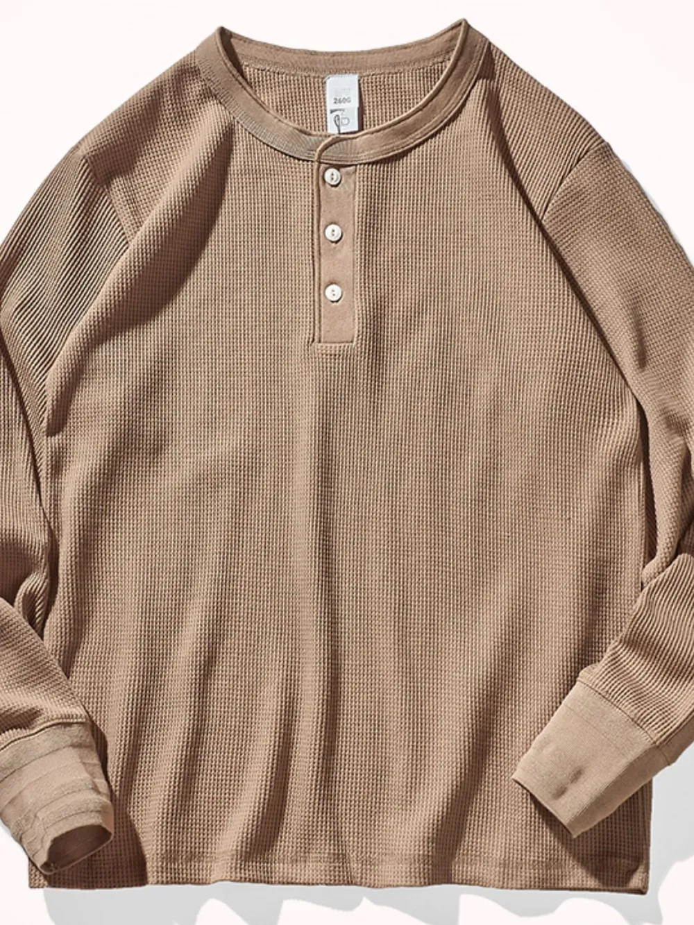 Men's Plus Size Button Detail Long Sleeve T-Shirt, image 2