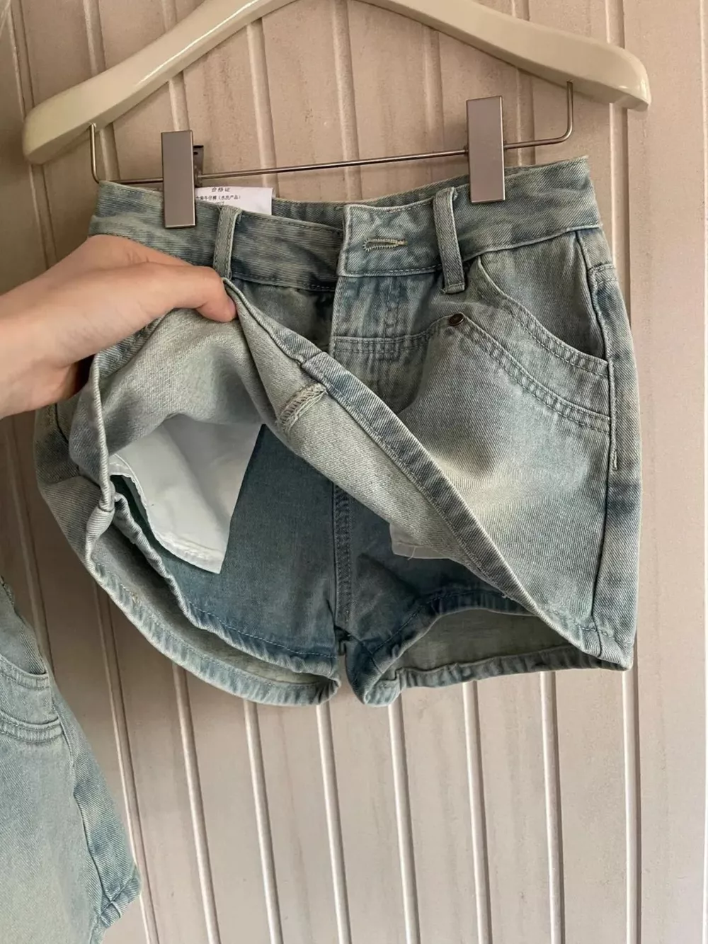 High-Waisted Denim Shorts, image 2