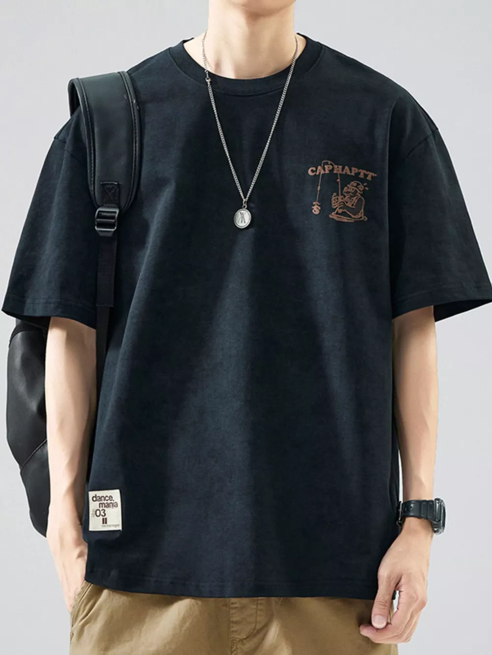 Men's Plus Size Oversized Round Neck Graphic T-Shirt, image 3