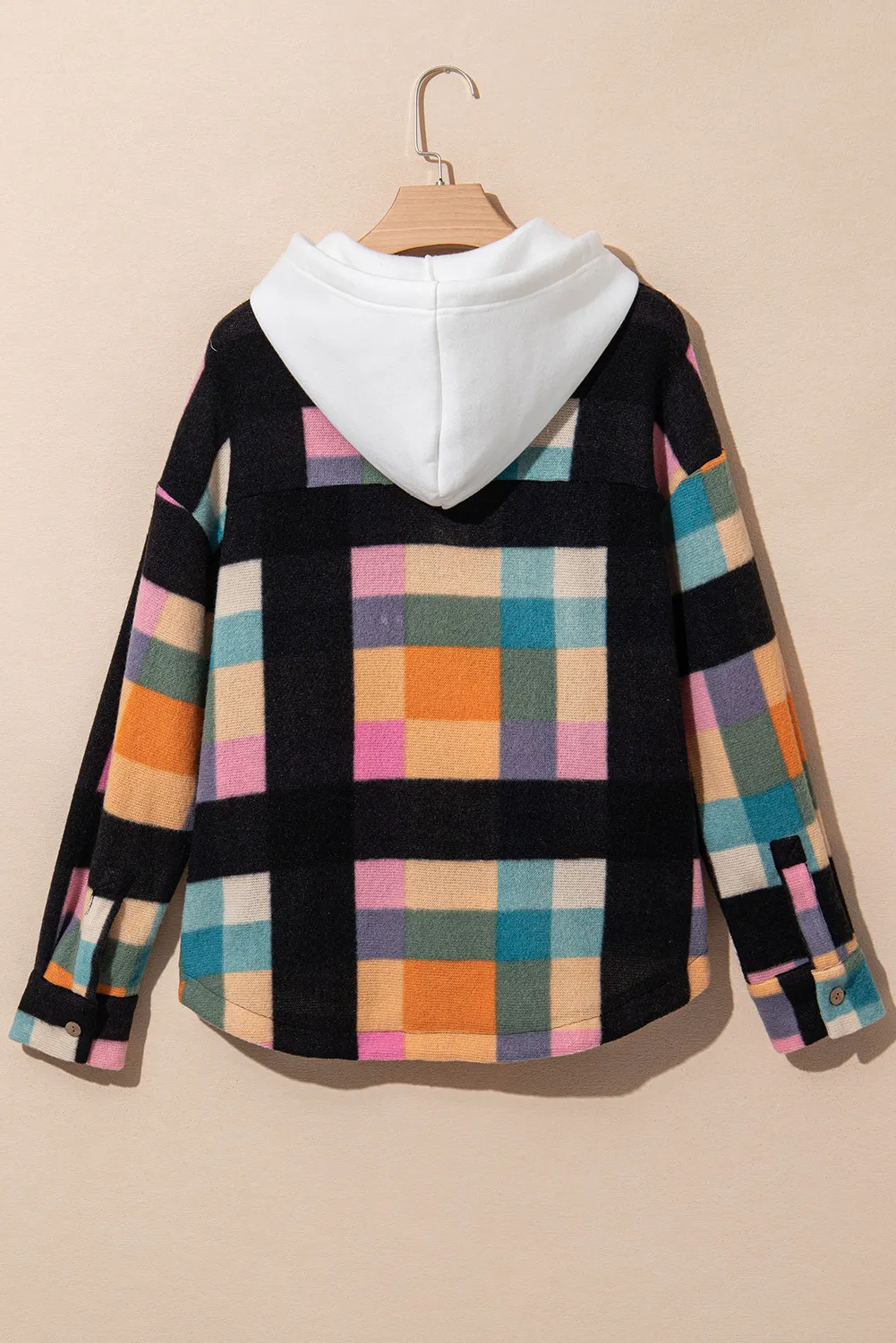 Drawstring Color Block Long Sleeve Hoodie, image 4